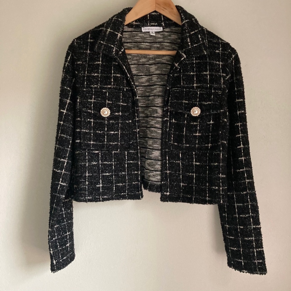 Sincerely Jules women’s tweed  cropped coat